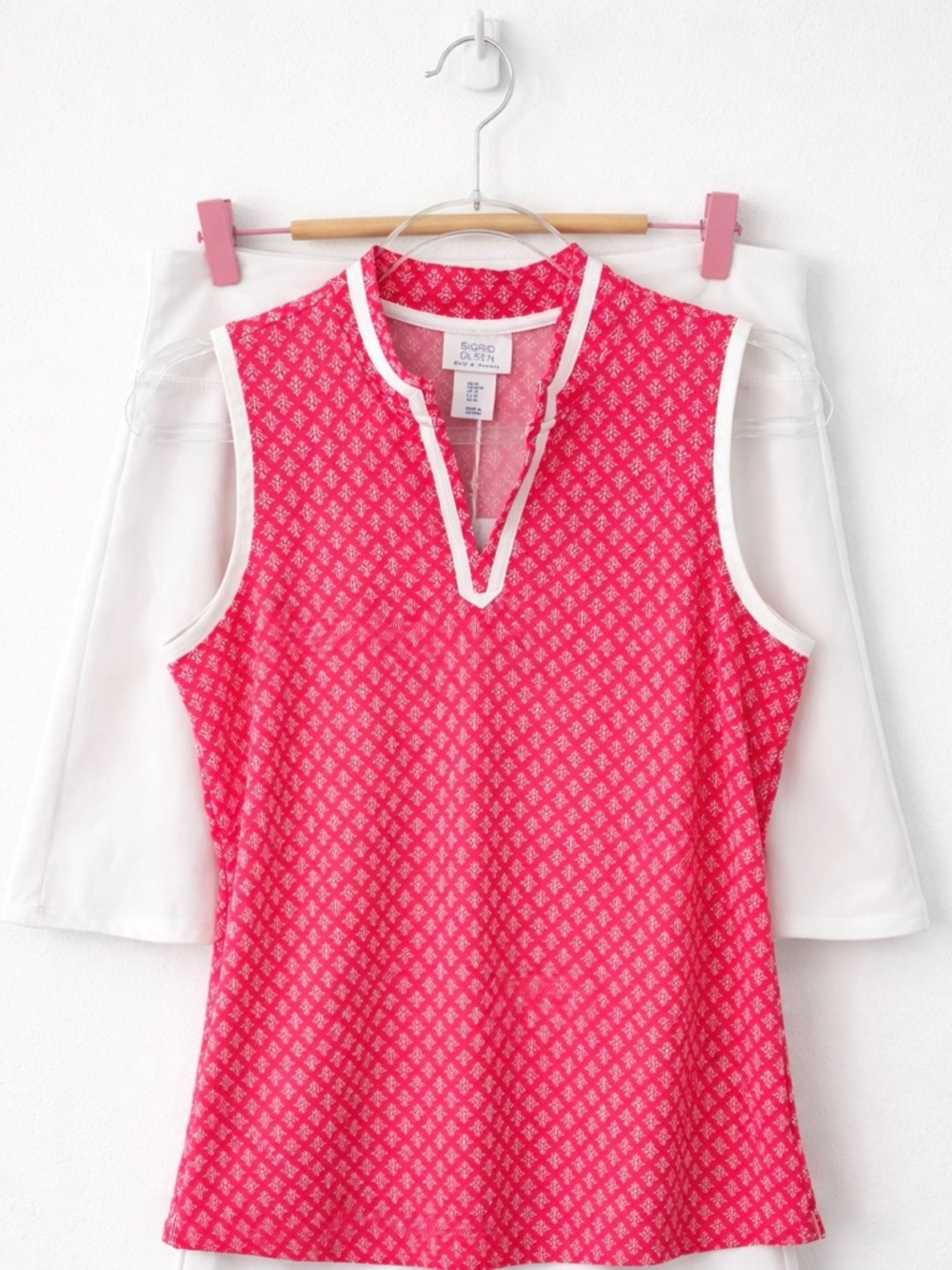 NWT Sigrid Olsen SPF 50 Golf Tennis Pickleball Outfit Pink Skort Set Sz M